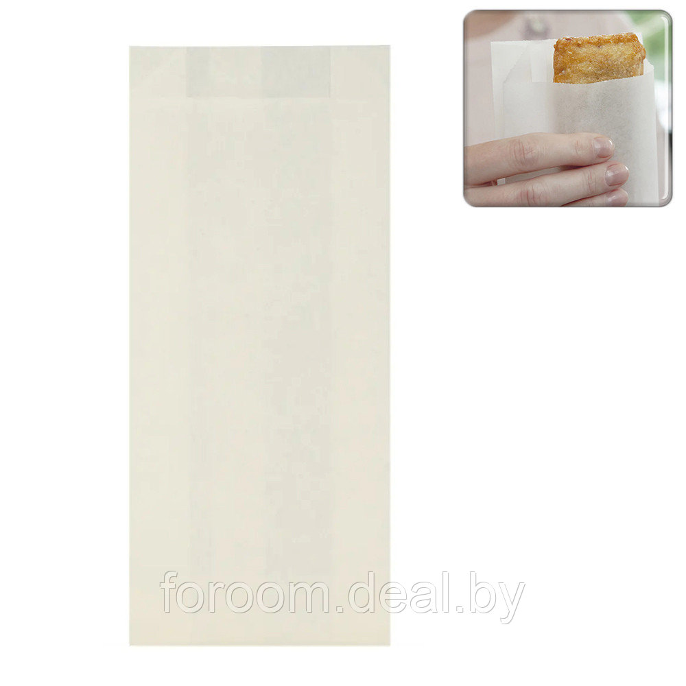 Пакеты бумажные для шаурмы 22х9x(h)4см жиростойкие, белые (100шт) Aviora 108-008 - фото 1 - id-p200059874