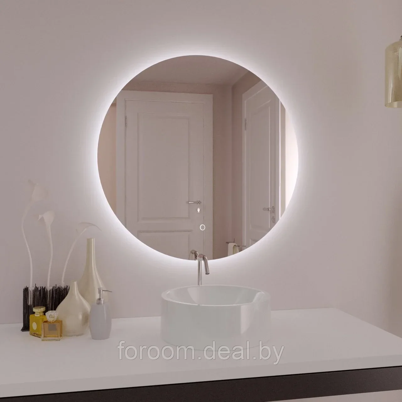 Зеркало с LED подсветкой Милания Стиль- Омега 600*600 - фото 8 - id-p183068463