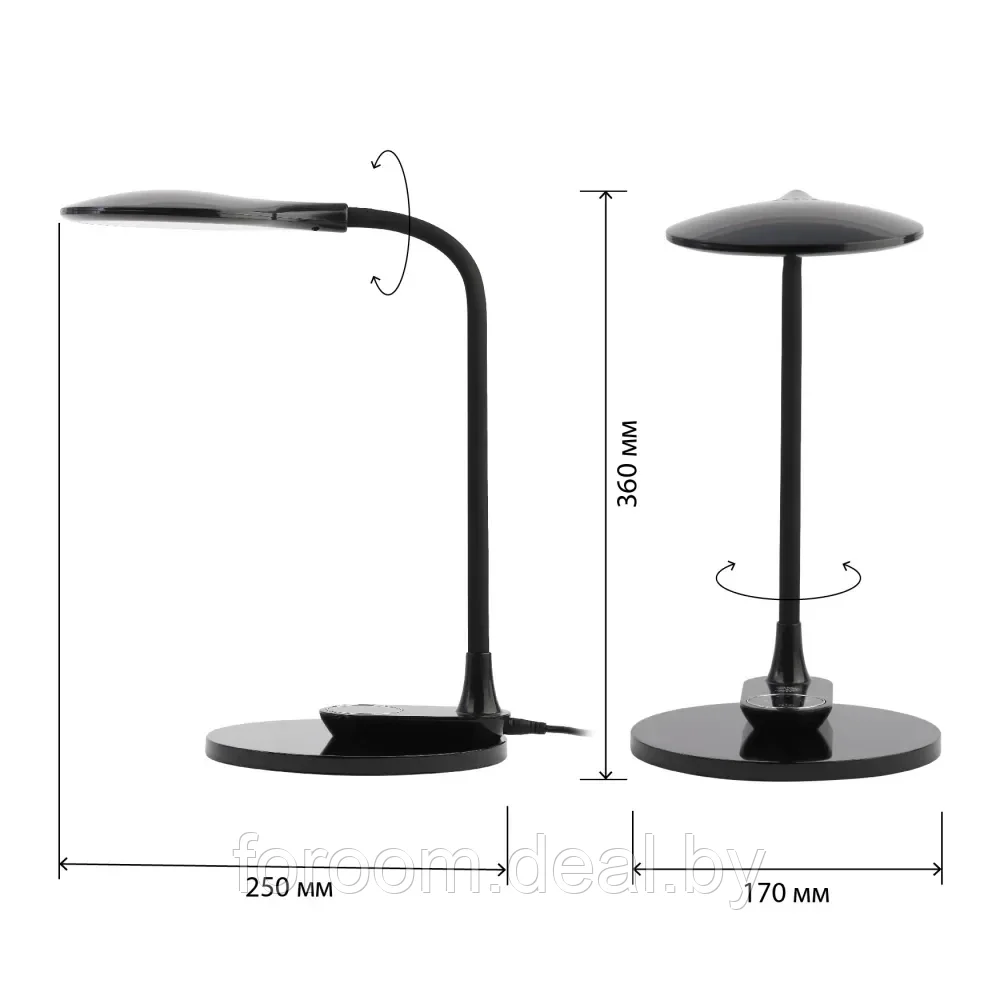 Светильник настольный ЭРА NLED-498-10W-BK, черный - фото 3 - id-p186690560