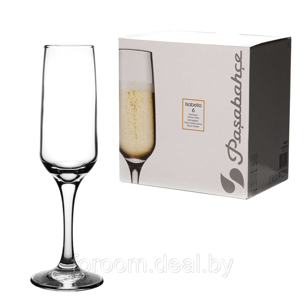 Набор бокалов 200мл (6шт.) для шампанского Pasabahce Isabella 440270 1078536 - фото 3 - id-p134274398
