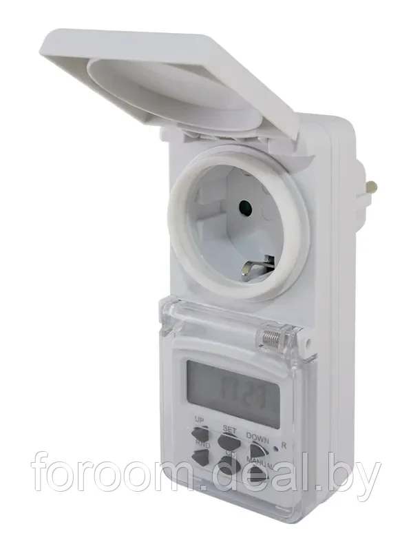 Таймер розеточный электронный TDM Electric ТРЭ-02 белый для открытой проводки (недельный, защита от влаги) - фото 2 - id-p183846974