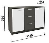 Комод Артём-Мебель Оптима СН 111.01 белый графит, фото 3