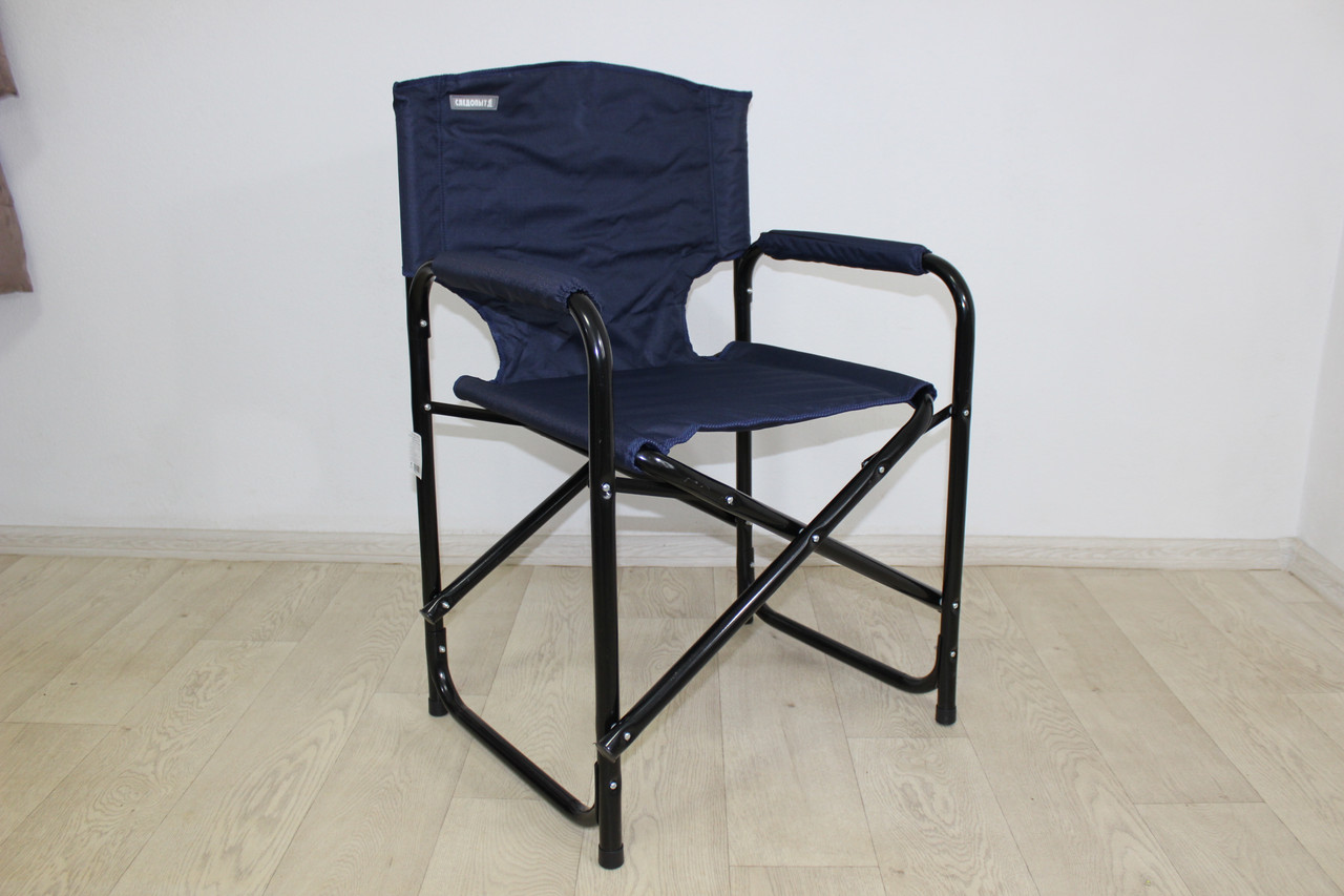 Кресло складное "СЛЕДОПЫТ" 585х450х825 мм, сталь 25 мм, синий - фото 4 - id-p189082228
