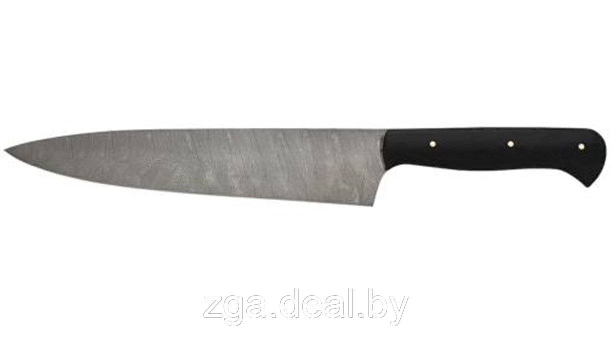 Нож “Шеф-повар № 1” дамаск, черный граб.
