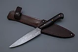 Нож “Шеф-повар № 8” дамаск, черный граб., фото 2