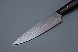 Нож “Шеф-повар № 8” дамаск, черный граб., фото 3