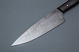Нож “Шеф-повар средний” .Ножи кухонные из дам. стали (черное дерево)., фото 2