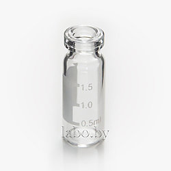 Виала 1,5 мл (2 мл), прозрачное стекло, обжимное горло 11мм, с местом для записи, 11,6х32 мм, (уп. – 100 шт.)