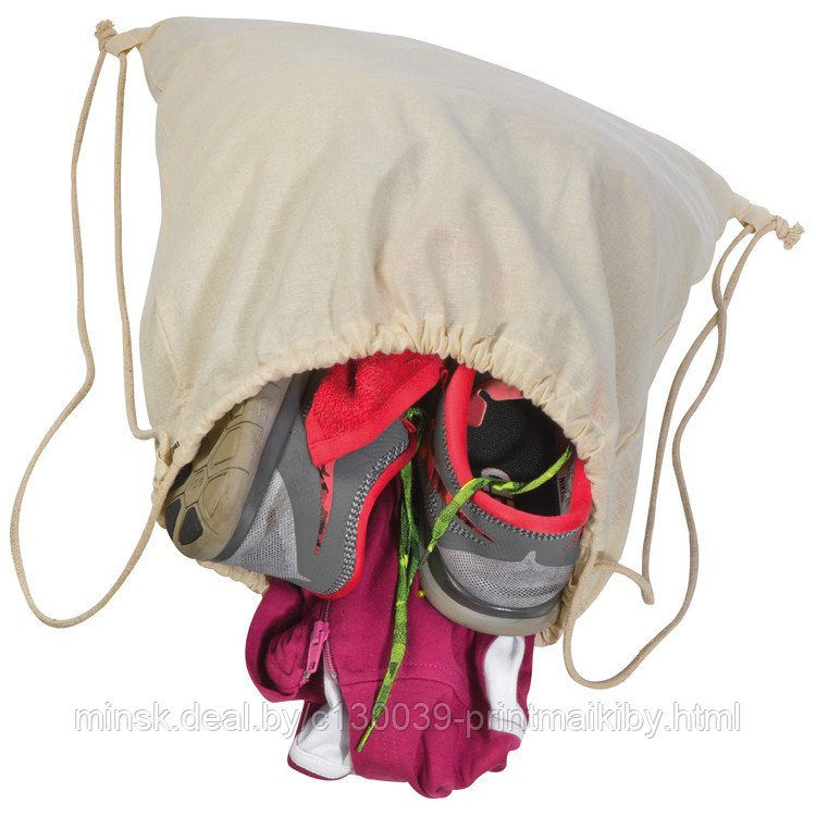 Мешок-рюкзак для сменной обуви х/б - фото 2 - id-p204573595