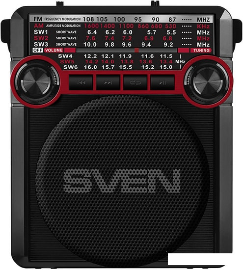 Радиоприемник SVEN SRP-355 (черный/красный) - фото 1 - id-p204574861