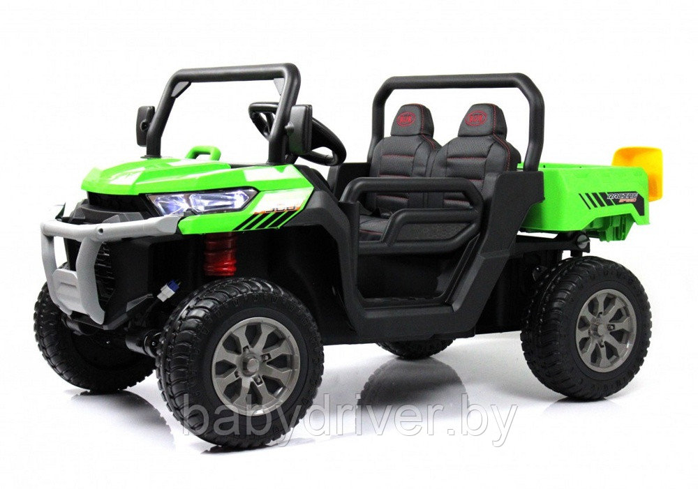 Детский электромобиль RiverToys H005HH (зеленый) Двухместный