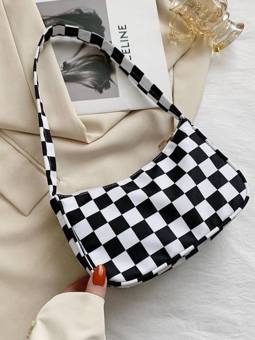 Сумка клатч вечерний Barsca черно-белая женская маленькая сумочка багет светлая для телефона - фото 1 - id-p204529686
