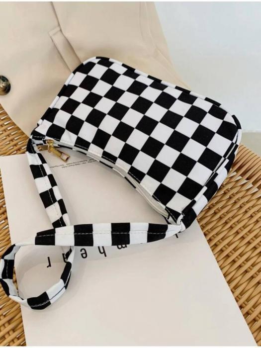 Сумка клатч вечерний Barsca черно-белая женская маленькая сумочка багет светлая для телефона - фото 3 - id-p204529686
