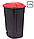 Контейнер для мусора на колёсах с цветной крышкой Segretation Bin 110L,чёрный/красный., фото 8