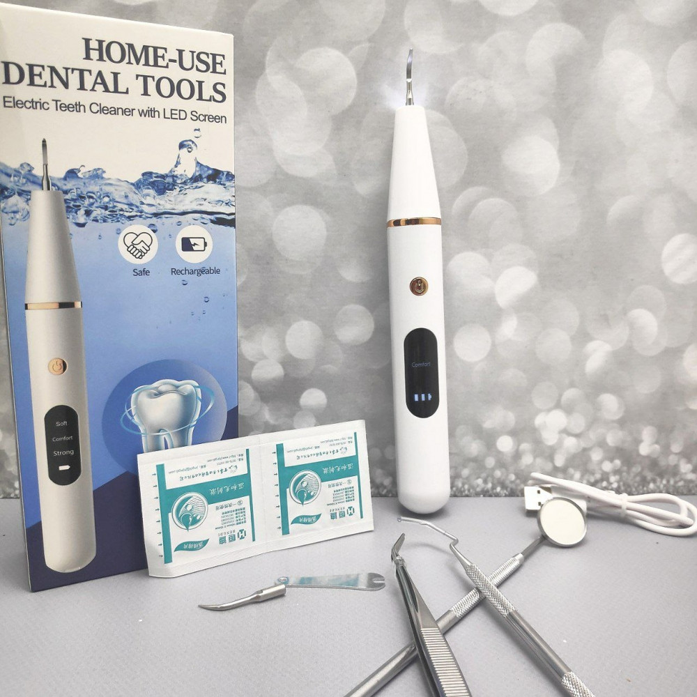 Ультразвуковой портативный скалер Electric Teeth Cleaner with LED Screen для отбеливания зубов и удаления зубн - фото 10 - id-p204600674