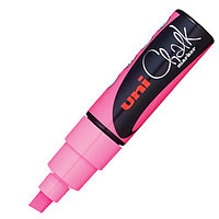 Маркер на меловой основе Mitsubishi Pencil CHALK, 8мм. (скошенный наконечник) (флуоресцентный розовый)