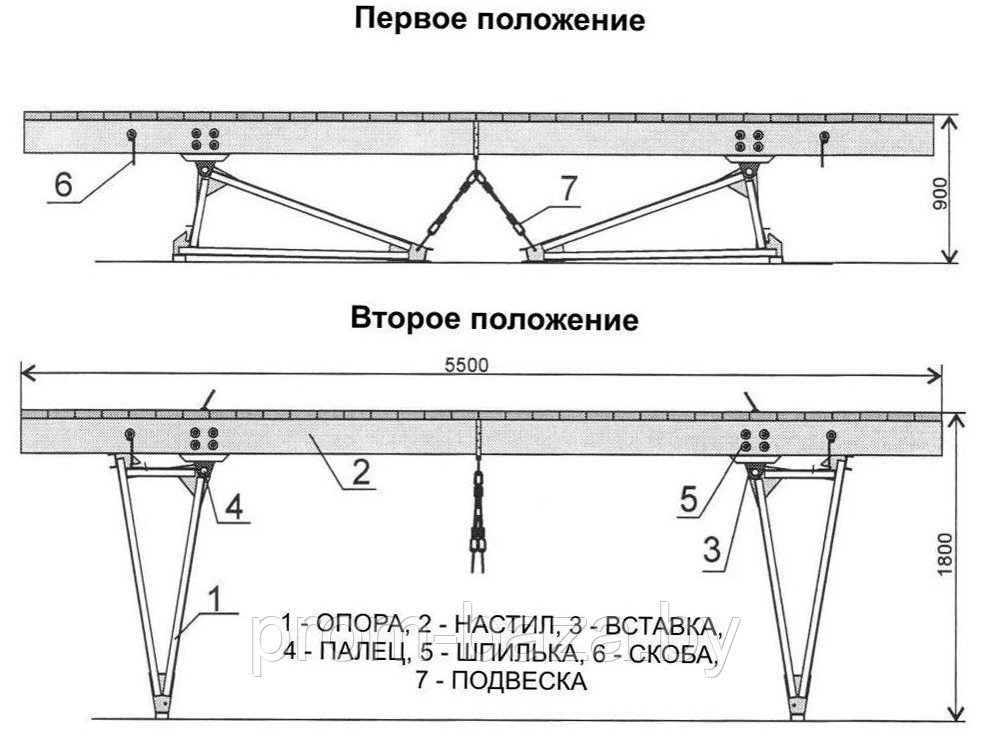 Инвентарные шарнирно-панельные подмости каменщика ПК усиленные металлической рамой (без настила) - фото 3 - id-p204602710