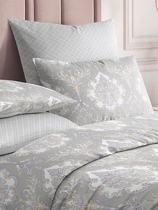 Постельное белье Guten Morgen Damask light grey Бязь 1.5 сп, фото 2