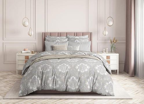 Постельное белье Guten Morgen Damask light grey Евро нав. 70х70, фото 2