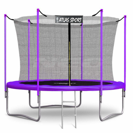 Батут Atlas Sport 252 см (8ft) с внутренней сеткой и лестницей PURPLE - фото 1 - id-p204608656