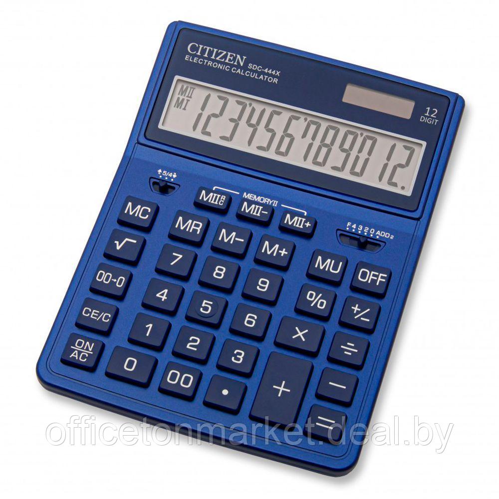 Калькулятор настольный CITIZEN "SDC-444X", 12-разрядый, темно-синий - фото 1 - id-p204609559