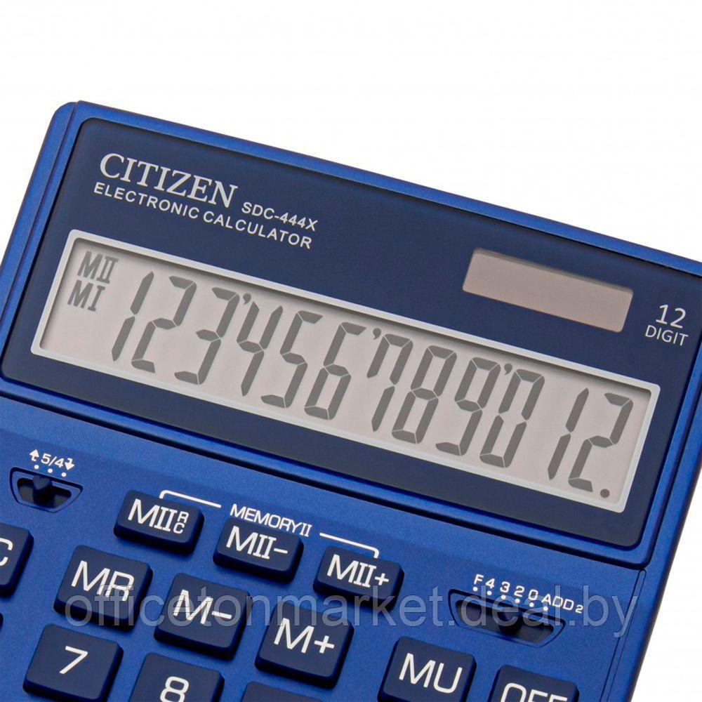 Калькулятор настольный CITIZEN "SDC-444X", 12-разрядый, темно-синий - фото 3 - id-p204609559