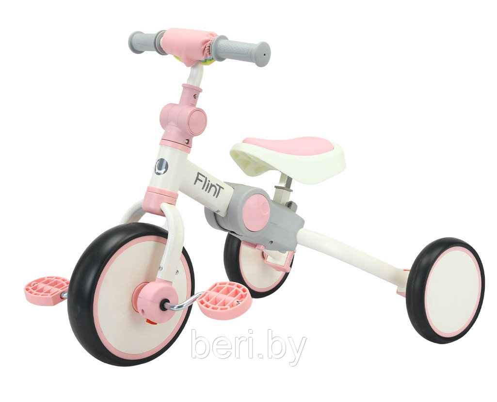 BG-F Велосипед-беговел детский Flint 4 в 1 складной BubaGo, розовый - фото 3 - id-p204618427