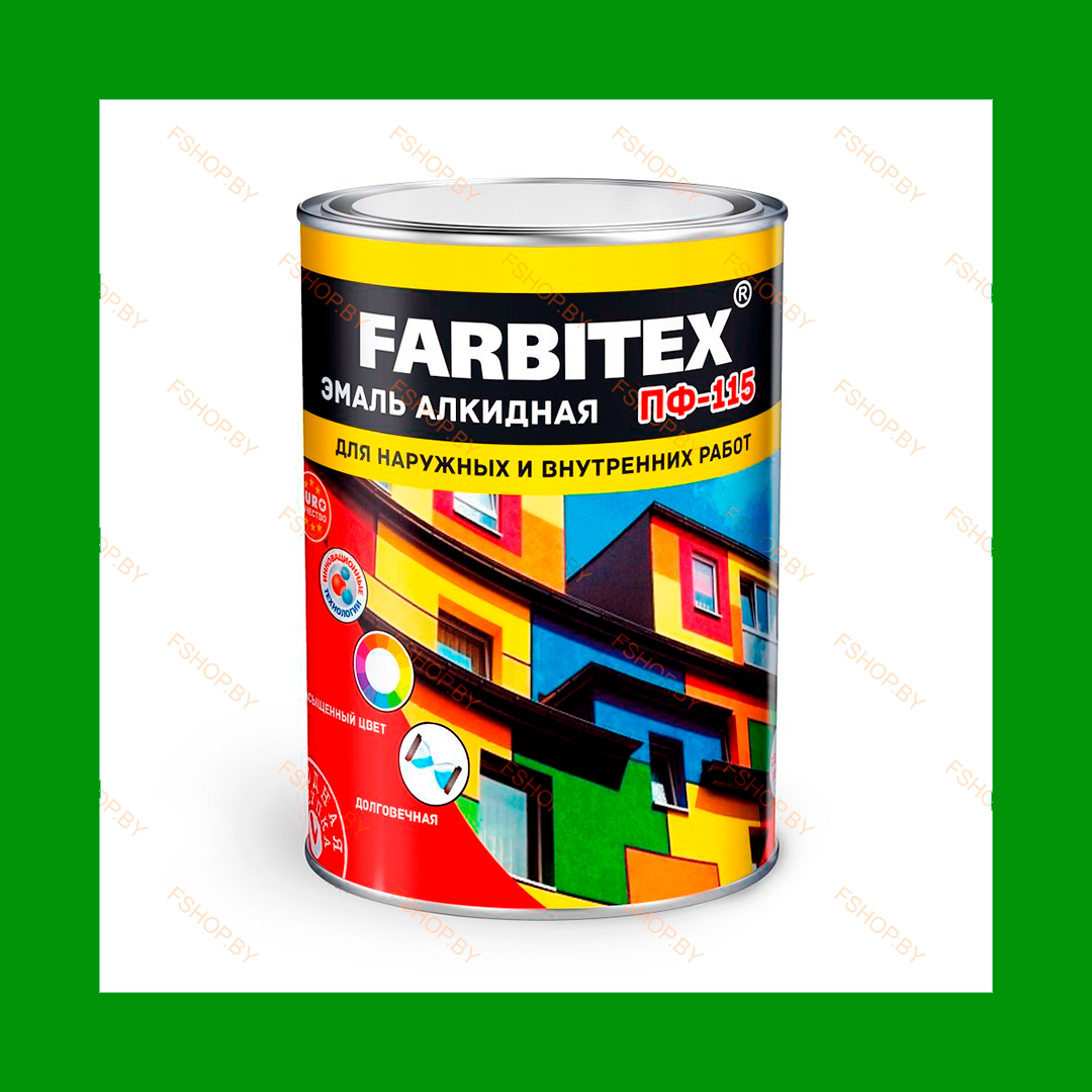 FARBITEX ЗЕЛЁНОЕ ЯБЛОКО 5 кг ПФ-115 и МА-15 Масляная Эмаль