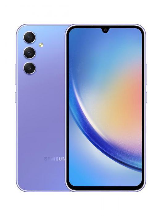 Игровой смартфон телефон для игр Samsung SM-A346 Galaxy A34 8/256Gb лавандовый мобильный - фото 1 - id-p204622468