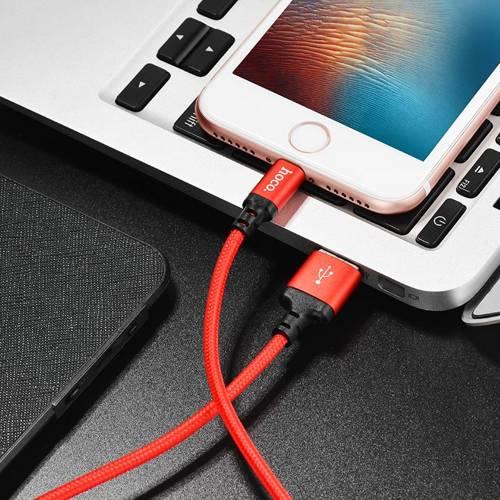USB кабель Hoco X14 Times Speed Lightning для зарядки и синхронизации, длина 2,0 метра (Красный) - фото 5 - id-p204622515