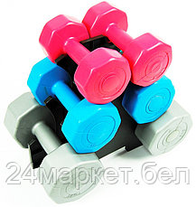 Гантельный ряд Atlas Sport Fitnes Composit 12 кг с подставкой (2x1кг+2x2кг+2x3кг), фото 2