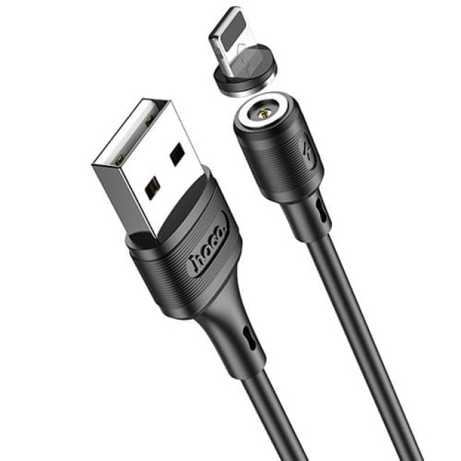 USB кабель Hoco X52 Sereno Lightning, длина 1 метр (Черный) - фото 1 - id-p204622521