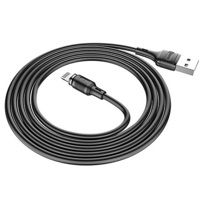 USB кабель Hoco X52 Sereno Lightning, длина 1 метр (Черный) - фото 4 - id-p204622521