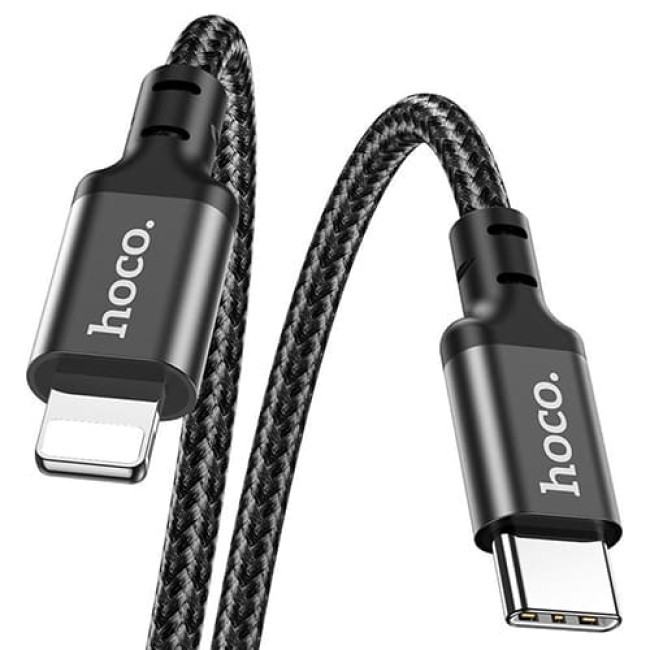 USB кабель Hoco X14 Type-C to Lightning PD 20 W, длина 1 метр (Черный) - фото 1 - id-p204622526