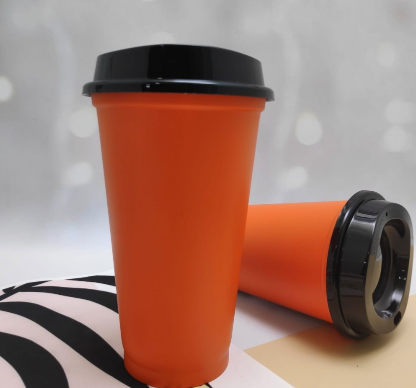 Стакан тамблер Wowbottles с кофейной крышкой для горячих и холодных напитков, 400 мл Оранжевый - фото 3 - id-p196948937