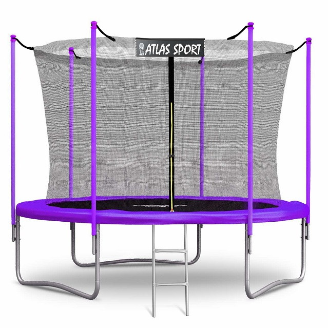 Батут Atlas Sport 252 см (8ft) с внутренней сеткой и лестницей PURPLE - фото 1 - id-p204625377