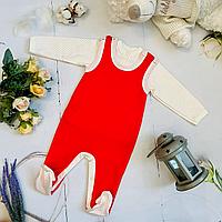 Комплект одежды из 2 предметов для новорожденного (кофточка, полукомбинезон) Bebika, натуральный хлопок
