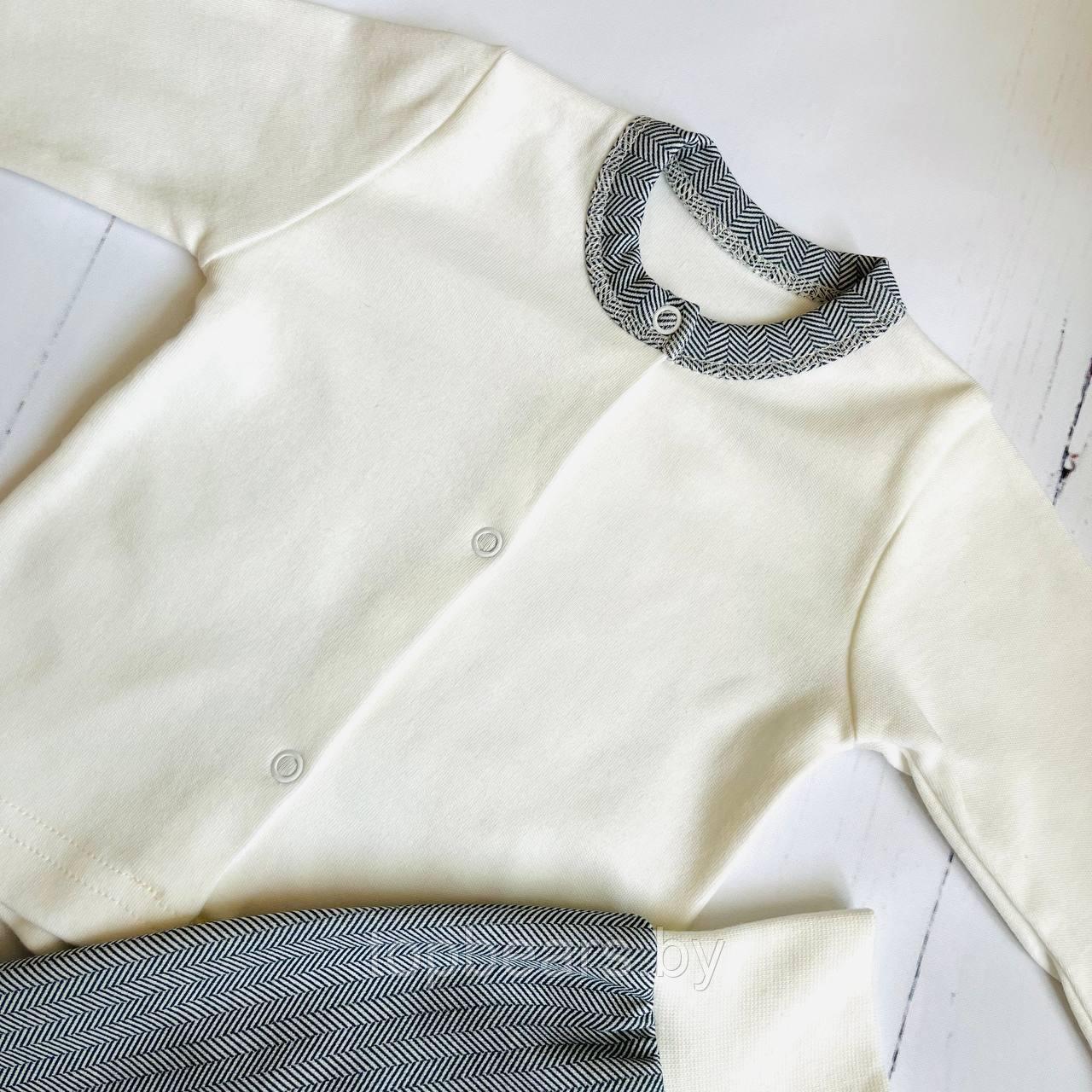 Комплект одежды из 2 предметов для новорожденного (кофточка, ползунки) Bebika, натуральный хлопок (15/19-01) - фото 5 - id-p204625670