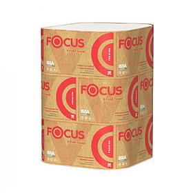Полотенца бум.д/диспенс.Focus Premium 2-сл. V-слож.бел. 200л, 15шт/кор РФ