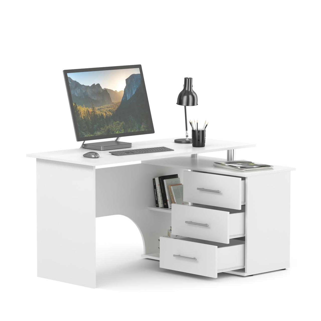 Компьютерный стол КСТ-09 правый (Белый) Сокол - фото 2 - id-p204630052