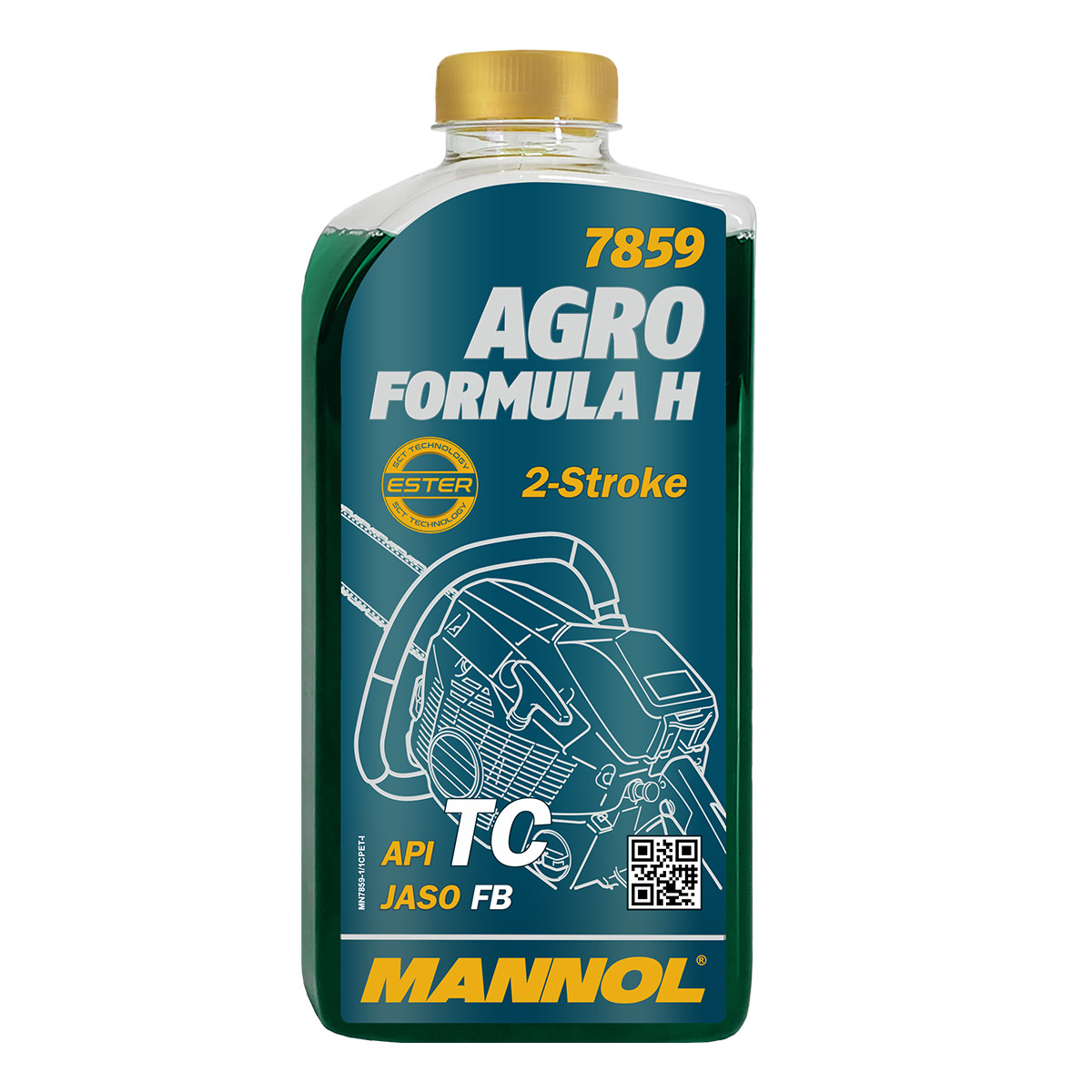 MANNOL Agro for Husqvarna 7859 API TC, JASO FB / Масло моторное двухтактное синтетическое 1л