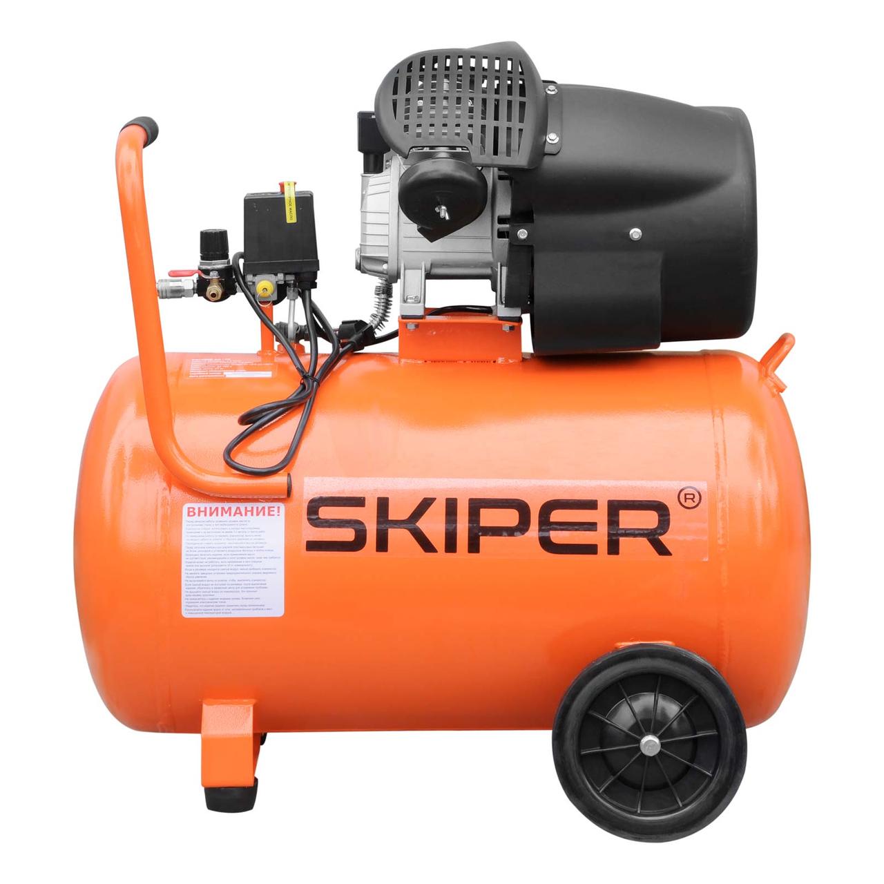 Воздушный компрессор SKIPER AR100V (до 440 л/мин, 8 атм, 100 л, 230 В, 2.2 кВт) - фото 2 - id-p158569817
