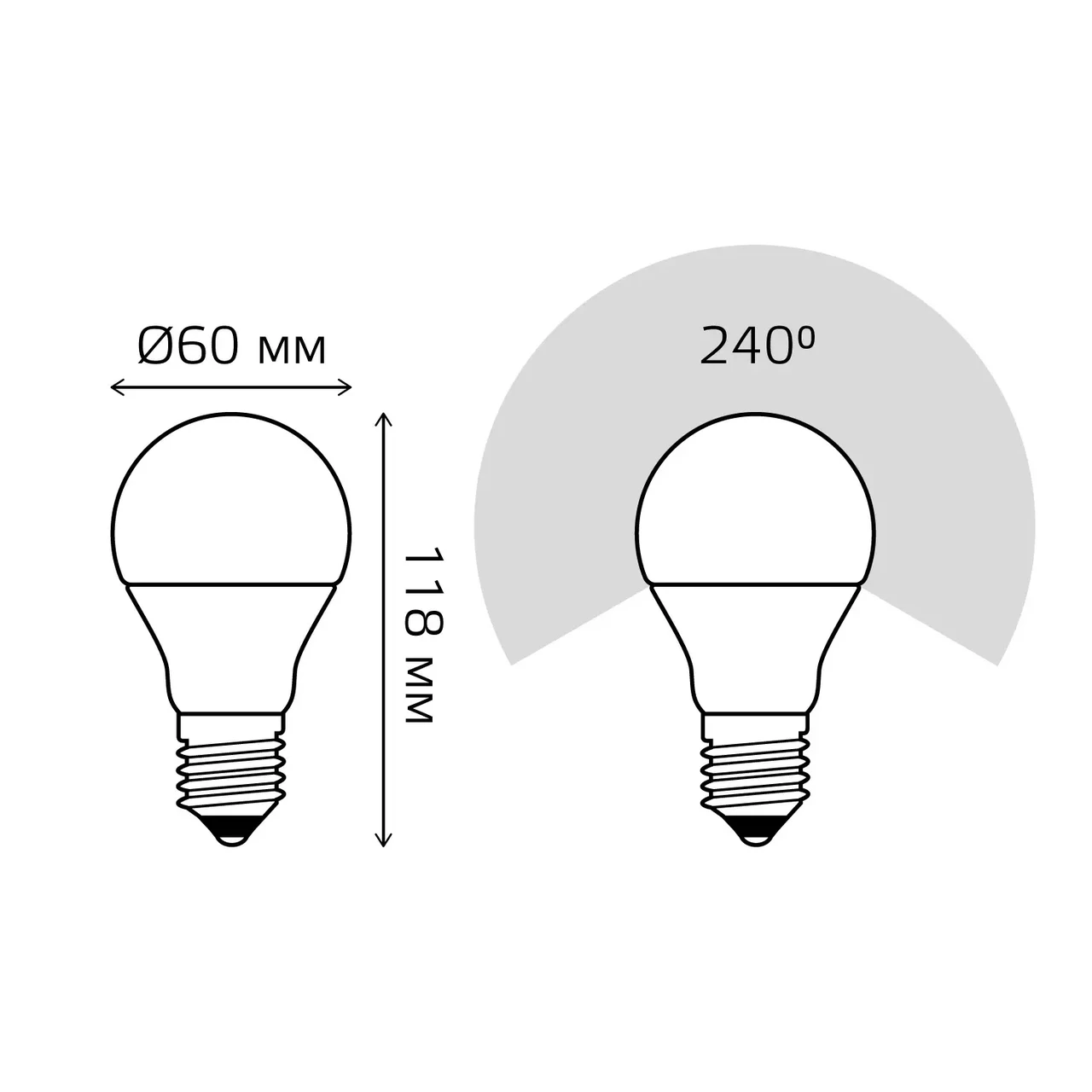 Лампа Gauss LED Elementary А60 E27 15W 3000K 1/10/40 - фото 6 - id-p204608518