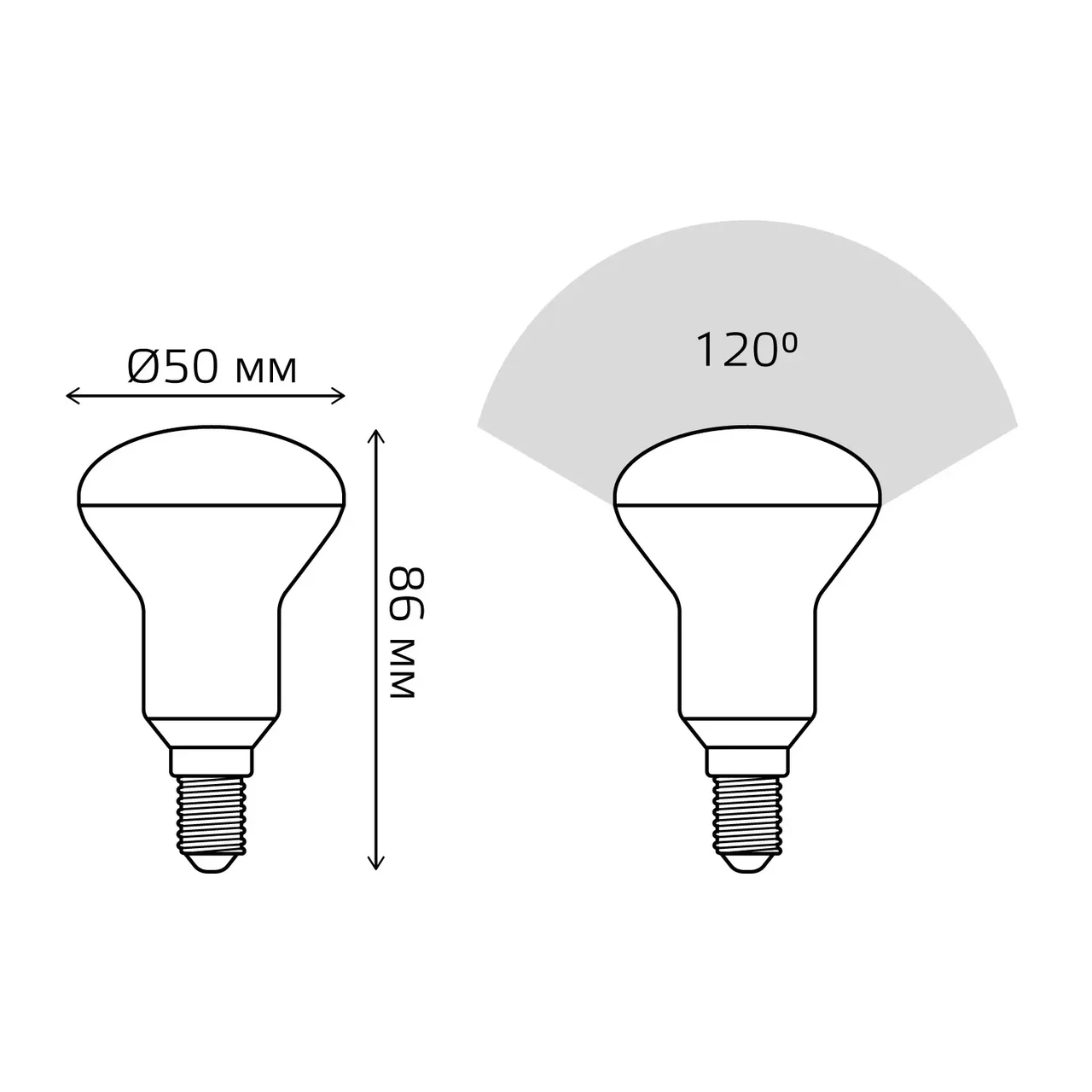 Лампа Gauss LED Reflector R50 E14 6W 3000K - фото 5 - id-p204608524