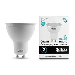 Лампа Gauss LED Elementary MR16 GU10 7W 550Lm 4100К