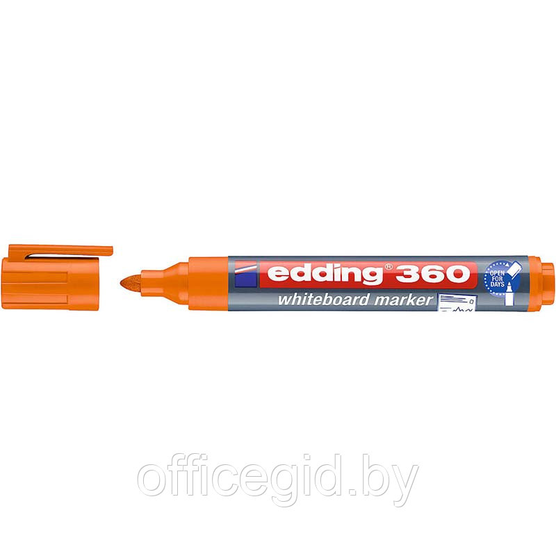 Маркер для белых досок edding 360, круглый наконечник, 1.5-3 мм Оранжевый, (10 шт/уп) - фото 1 - id-p204644108