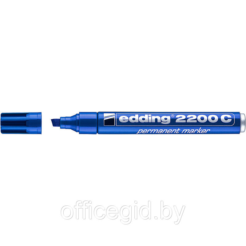 Маркер перманентный edding 2200С, заправляемый, скошенный наконечник, 1-5 мм Синий, (10 шт/уп) - фото 1 - id-p204644192