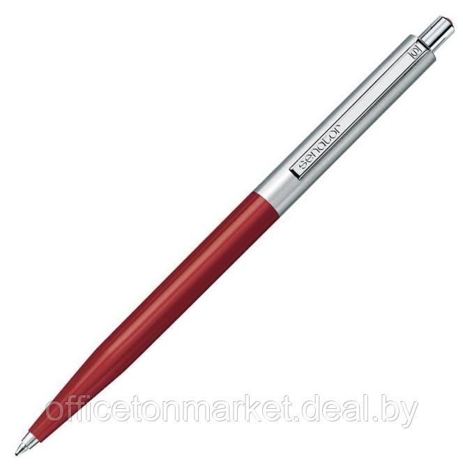 Ручка шариковая автоматическая "Senator Point Metal", 1.0 мм, бордовый, серебристый, стерж. синий - фото 1 - id-p204645346