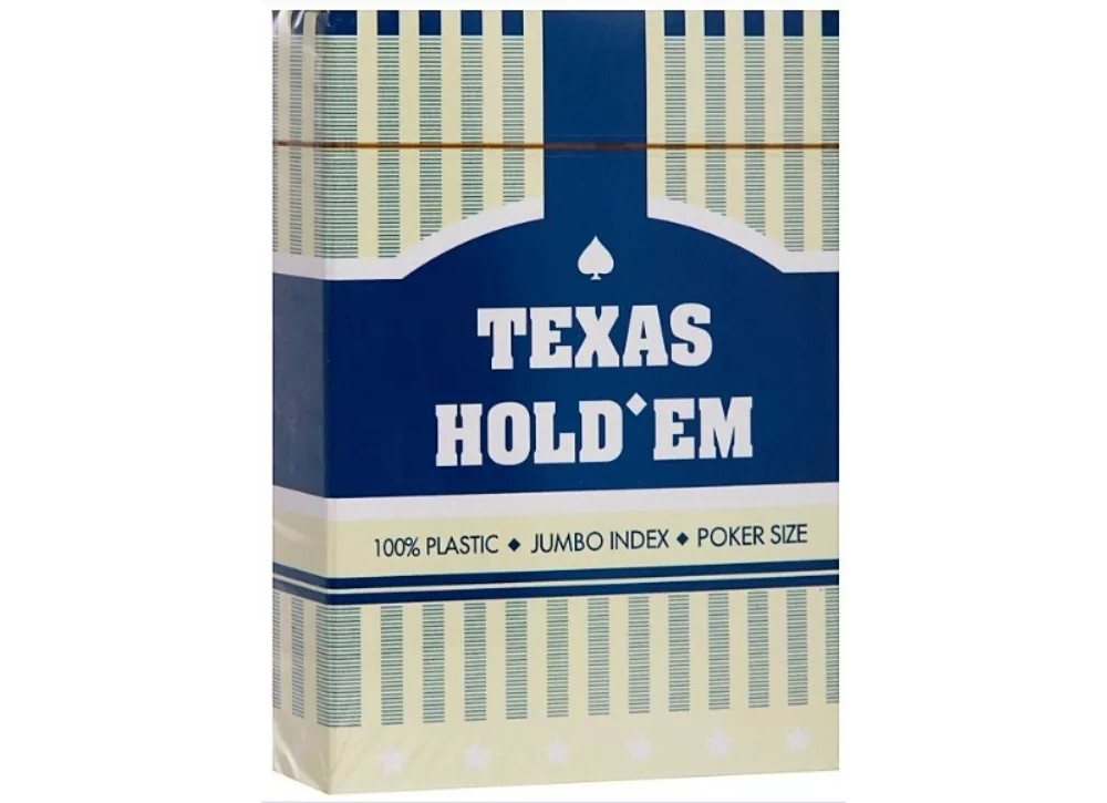 Карты для покера Texas Holdem (100% пластик. Синяя рубашка) - фото 1 - id-p204648975