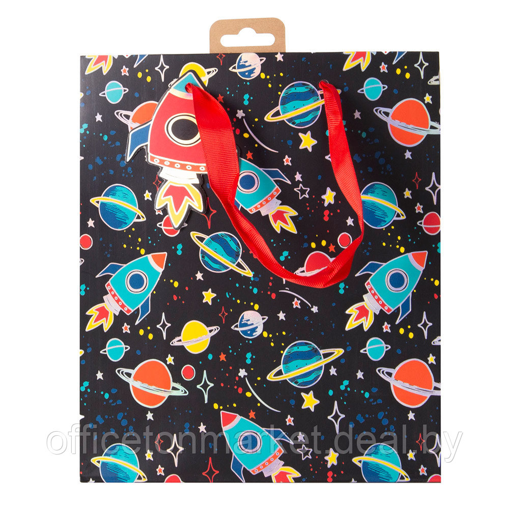 Пакет бумажный подарочный "Spaceman", 26.5x14x33 см, разноцветный - фото 3 - id-p200800077